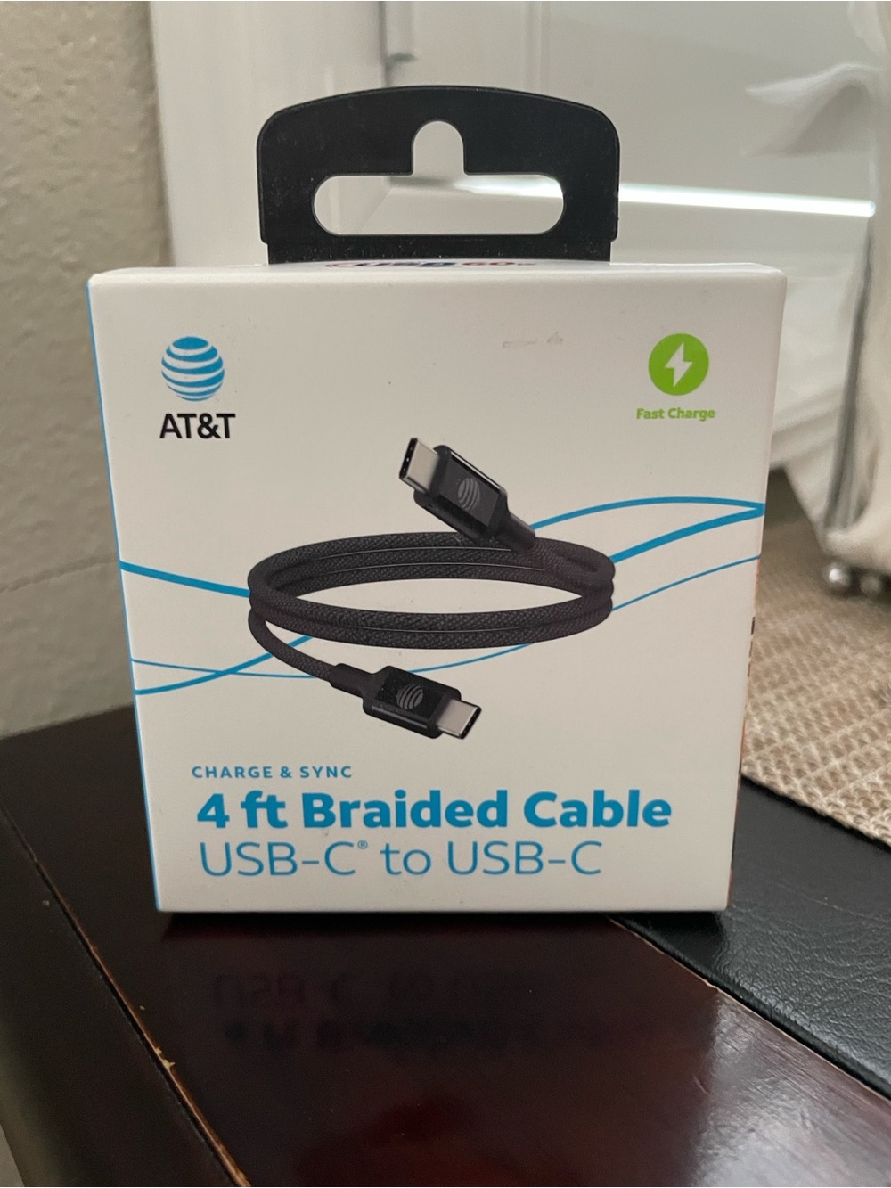 AT&T 4 ft Braided USB-C to USB-C Cable - Black